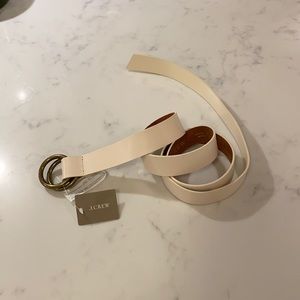 NWT JCrew white/cream XS leather belt